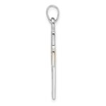 Sterling Silver Rhodium-plated and Gold-tone Reversible Cross Pendant - Image 2