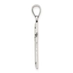 Sterling Silver Antiqued Solid Textured Cross Pendant - Image 2