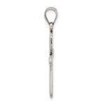 Sterling Silver Antiqued Solid Textured Cross Pendant - Image 2
