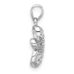 Sterling Silver Rhodium-plated CZ Small Cross Pendant - Image 2