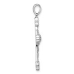 Sterling Silver Rhodium-plated CZ Cross Pendant - Image 2