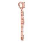 Sterling Silver Rose-tone CZ Cross Pendant - Image 2