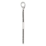 Sterling Silver Antiqued Solid Textured Cross Pendant - Image 2