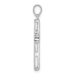 Sterling Silver Rhodium-plated Polished CZ Pave Cross Pendant - Image 2