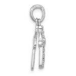 Sterling Silver Rhodium-plated CZ 2 Piece Cross Pendant - Image 2