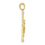 Sterling Silver Gold-tone CZ Latin Crucifix Cross Pendant - Image 2