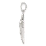 Sterling Silver Satin and Polished Crucifix Cross Pendant - Image 2