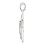 Sterling Silver Polished Crucifix Cross Pendant - Image 2