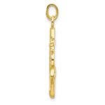 Sterling Silver Gold-tone Cross CZ Heart Anchor Pendant - Image 2