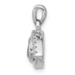 Sterling Silver Rhodium-plated Blue Zircon and CZ Evil Eye Pendant - Image 2