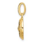 SS Gold-tone Black Rhodium CZ and Nano Crystal Evil Eye Pendant - Image 2