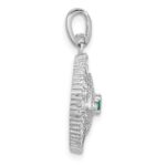 Sterling Silver Rhodium-plated CZ Evil Eye Pendant - Image 2