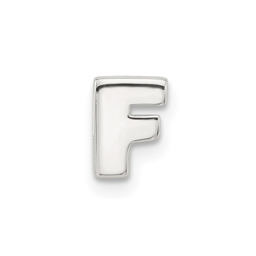 QC11488F.jpg Sterling Silver E-coated Letter F Slide Charm - Image 1