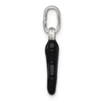 Sterling Silver Black Enamel Italian Horn Pendant - Image 2