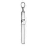 Sterling Silver Rhodium-plated Polished Latin Cross with Enameled Heart Ash Holder Pendant - Image 2