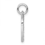 Sterling Silver Rhodium-plated Polished CZ Engraveable Heart Pendant - Image 2