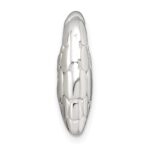 Sterling Silver Polished Pebbled Heart Chain Slide Pendant - Image 2