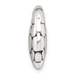 Sterling Silver Polished and Antiqued Pebbled Heart Chain Slide Pendant - Image 2