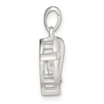 Sterling Silver Polished Vibrant Moving CZ 2-Dolphin Pendant - Image 2