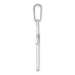 Sterling Silver Polished and Grooved Latin Cross Pendant - Image 2