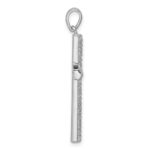 Sterling Silver Rhodium-plated Polished Pave CZ Latin Cross Pendant - Image 2