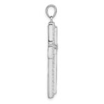 Sterling Silver Rhodium-plated White CZ Latin Cross Pendant - Image 2