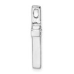 Sterling Silver Rhodium-plated Polished CZ Latin Cross Chain Slide Pendant - Image 2