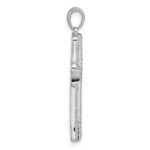 Sterling Silver Rhodium-plated Polished CZ Cross Pendant - Image 2