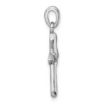 Sterling Silver Rhodium-plated Polished Cross With Dove Pendant - Image 2