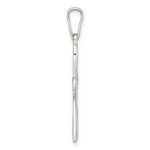 Sterling Silver Polished and Diamond-cut Cross Pendant - Image 2