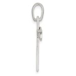 Sterling Silver Polished Cross with Brushed Ichthus Fish Pendant - Image 2
