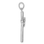 Sterling Silver Rhodium-plated CZ Polished Celtic Trinity Cross Pendant - Image 2
