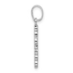 Sterling Silver Rhodium-plated CZ Polished Cross Pendant - Image 2