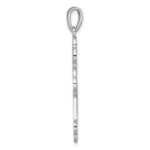 Sterling Silver Rhodium-plated Polished Cutout Budded Cross Pendant - Image 2
