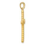 Sterling Silver Gold-Tone Polished Pave CZ Latin Cross Pendant - Image 2