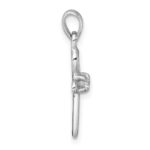 Sterling Silver Rhodium-plated Polished CZ Cross Pendant - Image 2