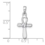 Sterling Silver Rhodium-plated Polished CZ Cross Pendant - Image 4