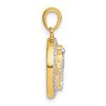 Sterling Silver Gold-tone and Rhodium-plated Polished Miraculous Medal Pendant - Image 2