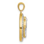 Sterling Silver Gold-tone and Rhodium-plated Polished Miraculous Medal Pendant - Image 2