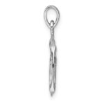 Sterling Silver Rhodium-plated Polished Reversible Taurus Bull in Circle Zodiac Pendant - Image 2
