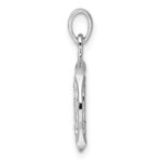 Sterling Silver Rhodium-plated Polished Reversible Cancer Crab in Circle Zodiac Pendant - Image 2