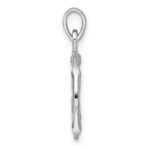 Sterling Silver Rhodium-plated Polished Reversible Pisces Fish in Circle Zodiac Pendant - Image 2