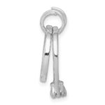 Sterling Silver Rhodium-plated Wedding Ring Set Charm - Image 2