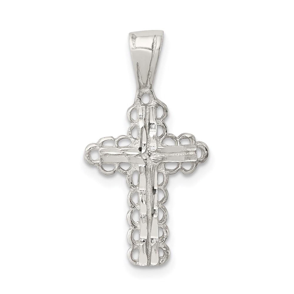 QC1868.jpg Sterling Silver Budded Cross Pendant - Image 1