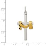 Sterling Silver & Vermeil Draped Cross Pendant - Image 3