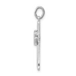 Sterling Silver Platinum-plated Holy Spirit Cross with Dove Charm - Image 2