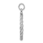 Sterling Silver Rhodium-plated Merry Christmas Disc Charm - Image 2