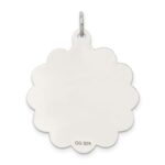 Sterling Silver Rhodium-plated Bride & Groom Disc Charm - Image 4