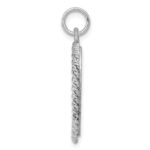 Sterling Silver Rhodium-plated Graduation Cap & Diploma Disc Charm - Image 2