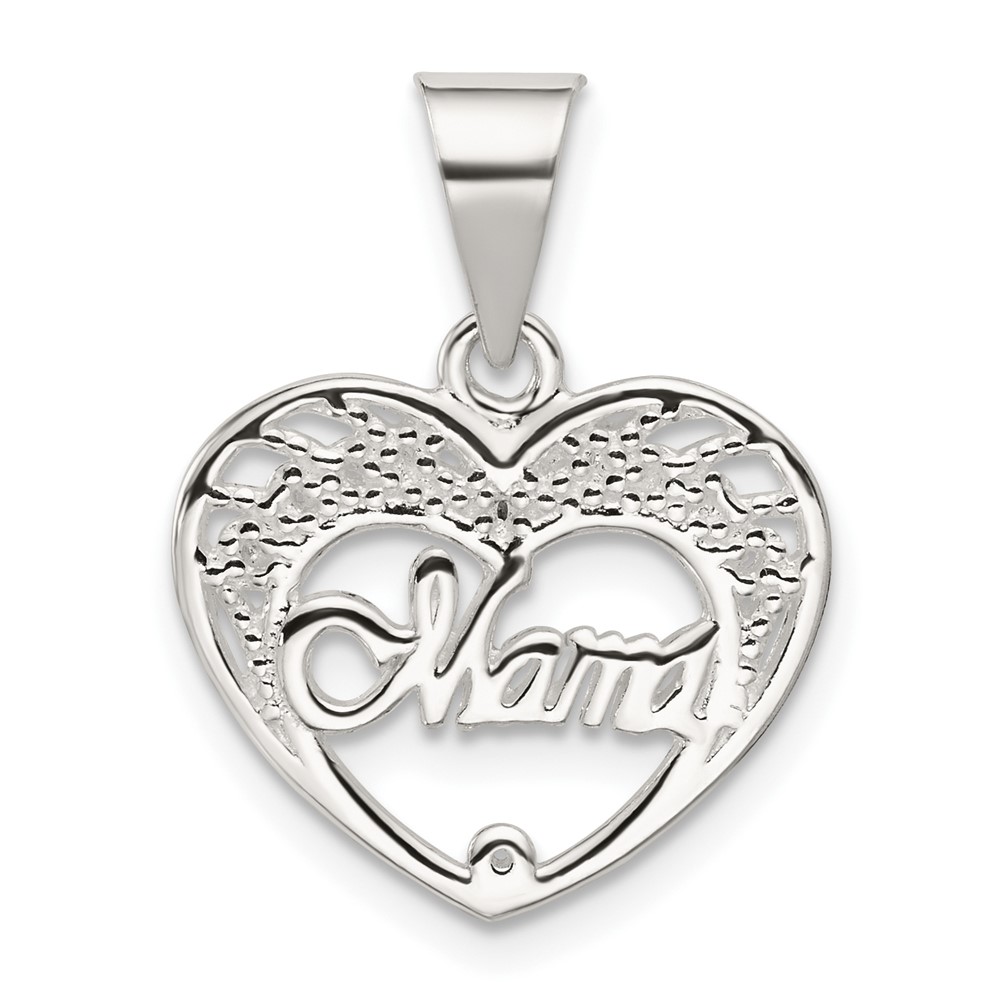 QC2633.jpg Sterling Silver Mama Heart Charm - Image 1